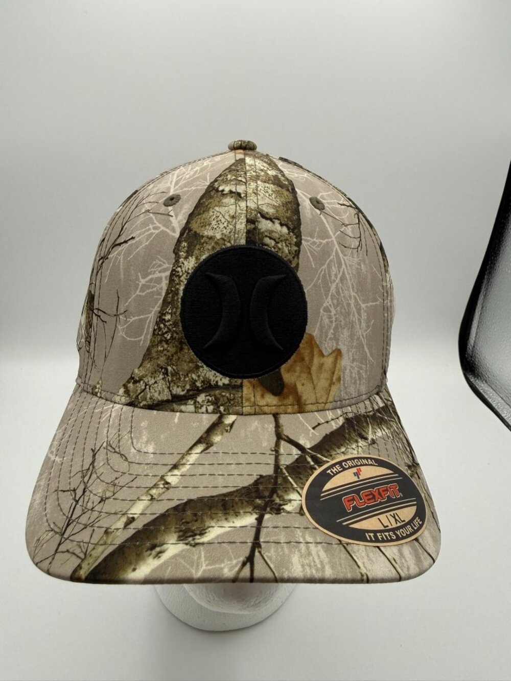 Hurley Realtree Camo Flexfit Men's Baseball Hat L/XL Tan/Brown